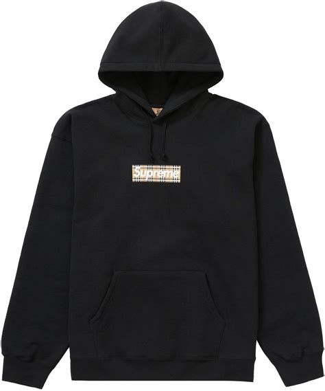 supreme burberry hooded sweatshirt